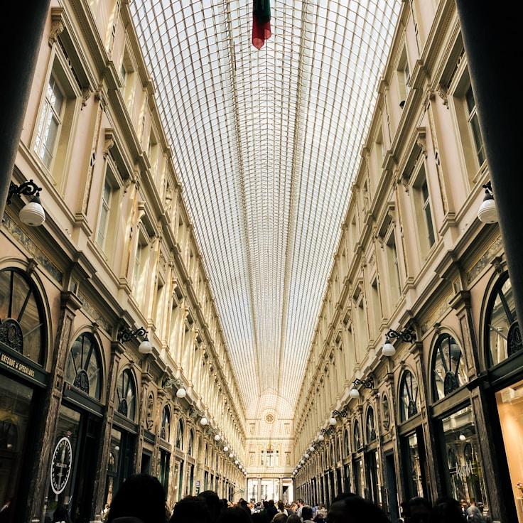 Shopping mall with wide corridors suitable for strollers